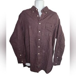 NWT Polo Ralph Lauren Blaire Burgundy Plaid Button Down Shirt Men's Large